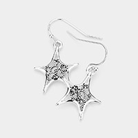 Antique Metal Starfish Dangle Earrings