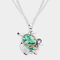 Abalone Turtle Pendant Necklace