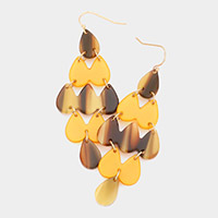 Acetate Teardrop Chandelier Dangle Earrings