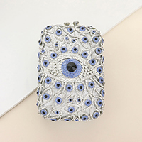 Rhinestone Paved Bling Evil Eye Clutch Bag