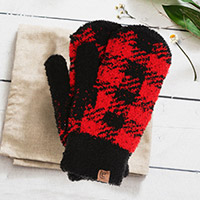 Buffalo Check Cozy Mitten Gloves