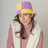 Colorblock Corduroy Bucket Hat