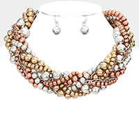 Braided Ball Collar Necklace