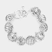 Halloween Pumpkin Link Toggle Bracelet