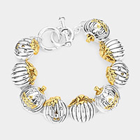 Halloween Pumpkin Link Toggle Bracelet