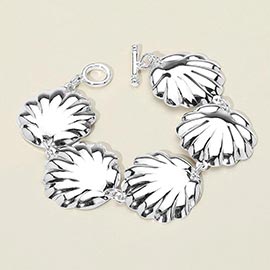 Shell Link Toggle Bracelet