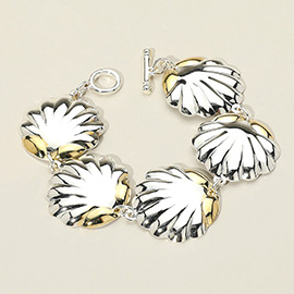 Shell Link Toggle Bracelet