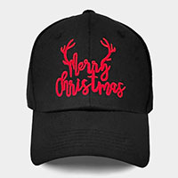 Reindeer Detailed merry Christmas Message Baseball Cap