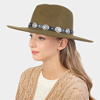 Stage Coach Trim Western Charm Accented Band Solid Panama Hat