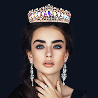 Teardrop Stone Accented Crown Tiara