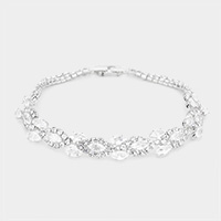 CZ Marquise Stone Accented Evening Bracelet