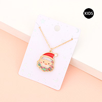Christmas Santa Claus Pendant Kids Necklace