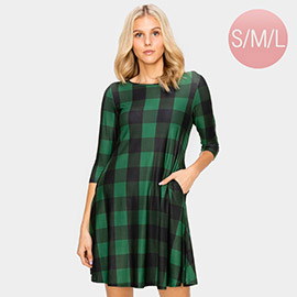 Christmas Plaid Check A-Line Dress