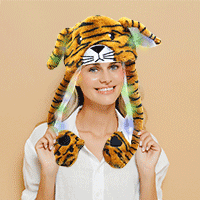 Light Up Animal Patterned Character Ear Flap Hat