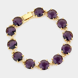 Round Stone Link Evening Bracelet