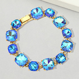 Cushion Square Stone Link Evening Bracelet