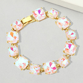 Cushion Square Stone Link Evening Bracelet
