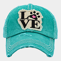 LOVE Paw Vintage Baseball Cap