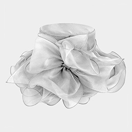 Detachable Velcro Bow Organza Dressy Hat