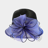 Two Tone Ribbon Organza Dressy Hat
