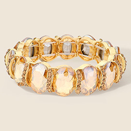 Oval Stone Stretch Evening Bracelet