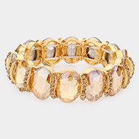 Oval Stone Stretch Evening Bracelet