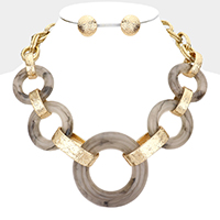 Celluloid Acetate Open Circle Link Necklace