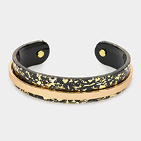 Gold Detailed Resin Cuff Bracelet