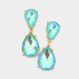 Double Teardrop Link Dangle Evening Earrings