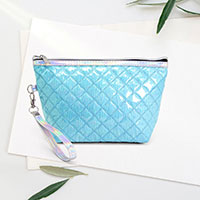 Quilted Shiny Puffer Pouch Bag