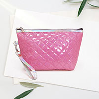 Quilted Shiny Puffer Pouch Bag