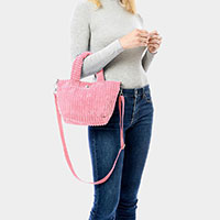 Wide Wale Corduroy Tote / Crossbody Bag