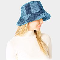 Two Tone Faux Fur Bucket Hat