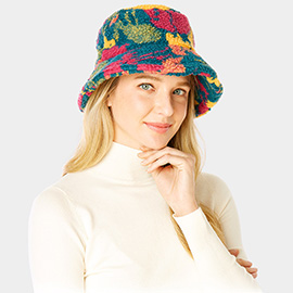 Colorful Patterned Sherpa Bucket Hat