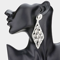 Marquise Stone Cluster Petal Evening Earrings