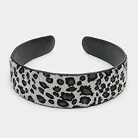 Genuine Fur Leopard Patterned Calf Headband