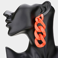 Resin Chain Link Dangle Earrings