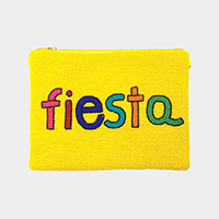 fiesta Seed Beaded Message Clutch / Crossbody Bag