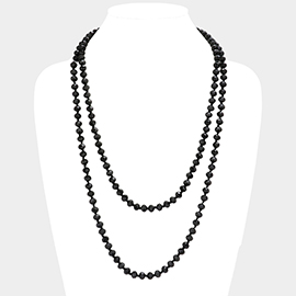 Faceted Beaded Long Necklace