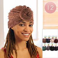 12PCS - Pleated Velvet Turban Hats