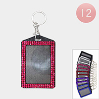 12PCS - Bling Keychain ID Holders
