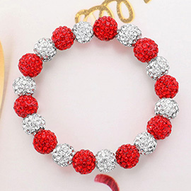 Colorful Shamballa Ball Stretch Bracelet