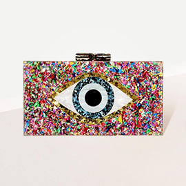 Glittered Evil Eye Clutch / Crossbody Bag