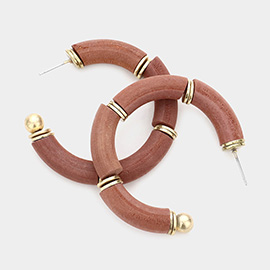 Wood Hoop Earrings