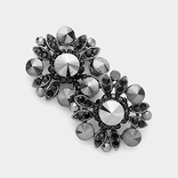 Floral Bubble Stone Embellished Stud Evening Earrings