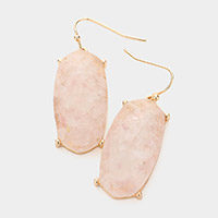 Semi Precious Hexagon Dangle Earrings
