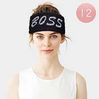 12PCS - BOSS Message Knit Earmuff Headbands