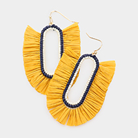 Raffia Trimmed Dangle Earrings