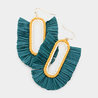 Raffia Trimmed Dangle Earrings