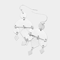 Geometric Metal Link Dangle Earrings